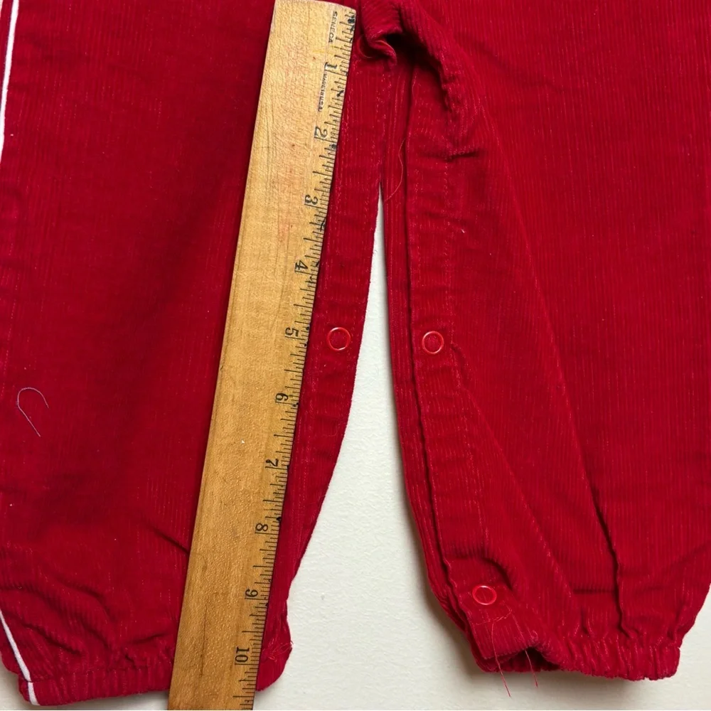 Vintage Sears Red Corduroy Overalls Polar Bear Infant Large 18-24 Months Holiday